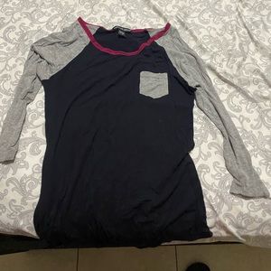 American dream 3/4 sleeve shirt black pink gray